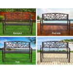 Gardeon Outdoor Garden Bench Seat Steel Outdoor Furniture 3 Seater Park Bronze - Image 6