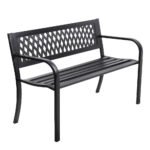 Gardeon Outdoor Garden Bench Seat Steel Outdoor Furniture 2 Seater Park Black - Image 8