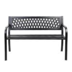 Gardeon Outdoor Garden Bench Seat Steel Outdoor Furniture 2 Seater Park Black - Image 3