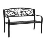 Gardeon Outdoor Bench Seat Garden Steel Outdoor Furniture 3 Seater Park Black - Image 3