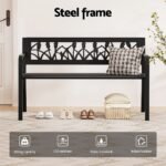 Gardeon Outdoor Garden Bench Seat Outdoor Furniture Steel 2 Seater Park Black - Image 4