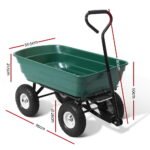 Gardeon Garden Cart Dump 270kg Hand Trailer Trolley Wagon Wheelbarrow Pull 75L - Image 2