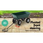Gardeon Garden Cart Dump 270kg Hand Trailer Trolley Wagon Wheelbarrow Pull 75L - Image 4