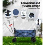 Gardeon Garden Cart Folding 120kg Trolley Camping Wagon Barrow Outdoor Beach - Image 4