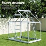 Green Fingers Greenhouse Aluminium Polycarbonate Premium Garden Storage Shed 1.3Mx1.9Mx2.0M - Image 7