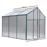 Green Fingers Greenhouse 1.9x1.9x1.83M Aluminium Polycarbonate Green House Garden Shed - Image 2