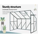 Green Fingers Greenhouse 2.52x1.27x2.13M Lean-to Aluminium Polycarbonate Green House Garden Shed - Image 6