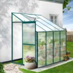 Green Fingers Greenhouse 2.52x1.27x2.13M Lean-to Aluminium Polycarbonate Green House Garden Shed - Image 8