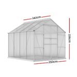 Green Fingers Greenhouse 2.42x2.5x2.26M Aluminium Double Doors Green House Garden Shed - Image 2