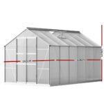 Green Fingers Greenhouse 3x2.5x2.26M Double Doors Aluminium Green House Garden Shed - Image 2