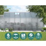 Green Fingers Greenhouse 4.1x2.5x2.26M Double Doors Aluminium Green House Garden Shed - Image 5
