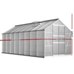 Green Fingers Greenhouse 4.7x2.5x2.26M Double Doors Aluminium Green House Garden Shed - Image 2