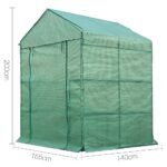Green Fingers Greenhouse 1.4x1.55x2M Walk in Green House Tunnel Plant Garden Shed 8 Shelves - Image 2