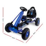 Rigo Kids Pedal Go Kart Ride On Toys Racing Car Rubber Tyre Blue - Image 2