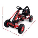 Rigo Kids Pedal Go Kart Ride On Toys Racing Car Rubber Tyre Red - Image 2