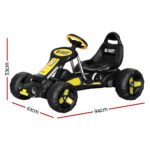 Rigo Kids Pedal Go Kart Ride On Toys Racing Car Plastic Tyre Black - Image 2
