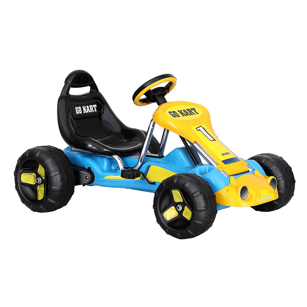GKRT-F1D-BU-139269-00.jpg Rigo Kids Pedal Go Kart Ride On Toys Racing Car Plastic Tyre Blue - Image 1