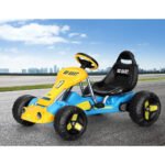 Rigo Kids Pedal Go Kart Ride On Toys Racing Car Plastic Tyre Blue - Image 5
