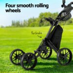 Everfit Golf Buggy Foldable Trolley Golf Cart Wheels Umbrella Bottle Holder - Image 5
