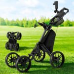 Everfit Golf Buggy Foldable Trolley Golf Cart Wheels Umbrella Bottle Holder - Image 7