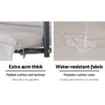 Gardeon Outdoor Swing Chair Garden Chair Bench Furniture Canopy 3 Seater Beige - Image 4