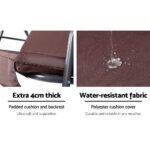 Gardeon Outdoor Swing Chair Garden Chair Bench Furniture Canopy 3 Seater Brown - Image 4
