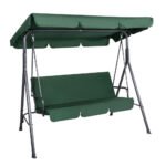 Gardeon Outdoor Swing Chair Garden Chair Bench Furniture Canopy 3 Seater Green - Image 8