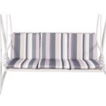 Gardeon Outdoor Swing Chair Garden Bench Furniture Canopy 3 Seater White Grey - Image 4