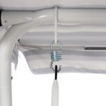 Gardeon Outdoor Swing Chair Garden Bench Furniture Canopy 3 Seater White Grey - Image 5