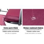 Gardeon Outdoor Swing Chair Garden Bench Furniture Canopy 3 Seater Wine Red - Image 4