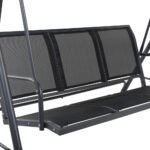 Gardeon Outdoor Swing Chair Garden Bench Furniture Canopy 3 Seater Mesh Black - Image 6