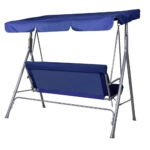Gardeon Outdoor Swing Chair Garden Bench Furniture Canopy 3 Seater Navy - Image 6