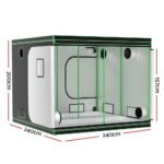 Green Fingers Grow Tent Kits 240x240x200cm Hydroponics Indoor Grow System Black - Image 2