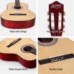 Alpha 39 Inch Classical Guitar Wooden Body Nylon String Beginner Gift Natural - Image 6