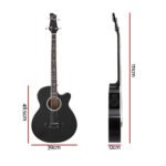 Alpha 43" Acoustic Bass Guitar Black 4-Band EQ - Image 2