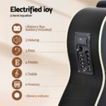 Alpha 43" Acoustic Bass Guitar Black 4-Band EQ - Image 4