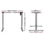 Artiss Electric Standing Desk Frame Only Height Adjustable 70KG Load Grey - Image 2