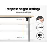Artiss Standing Desk Motorised 120CM White Oak - Image 4