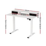 Artiss Electric Standing Desk with Storage Shelf Drawer Office Table 120CM - Image 2