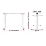 Artiss Standing Desk Frame Only Dual Motor Motorised White - Image 2