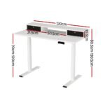 Artiss Electric Standing Desk Dual Motor Office Table With Shelf Drawer120CM - Image 2