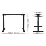 Artiss Standing Desk Frame Only Dual Motor Motorised Adjustable 125KG Load Black - Image 2