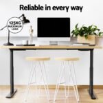 Artiss Standing Desk Motorised Electric Dual Motor White Oak 140CM - Image 6