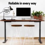 Artiss Standing Desk Motorised Electric Dual Motor Rustic Brown 140CM - Image 6