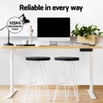 Artiss Standing Desk Motorised Electric Dual Motor 120CM White Oak - Image 6