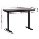 Artiss Standing Desk Motorised Electric Motor Drawer 120CM Black - Image 2
