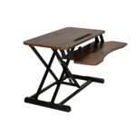 Artiss Standing Desk Riser Height Adjustable Rustic Brown 80CM - Image 3