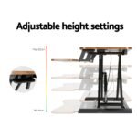 Artiss Standing Desk Riser Height Adjustable Rustic Brown 80CM - Image 4