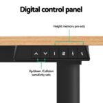 Artiss Electric Standing Desk 140cm Adjustable Height Motorised Home Office Desk Oak Black - Image 5