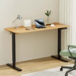 Artiss Electric Standing Desk 140cm Adjustable Height Motorised Home Office Desk Oak Black - Image 7